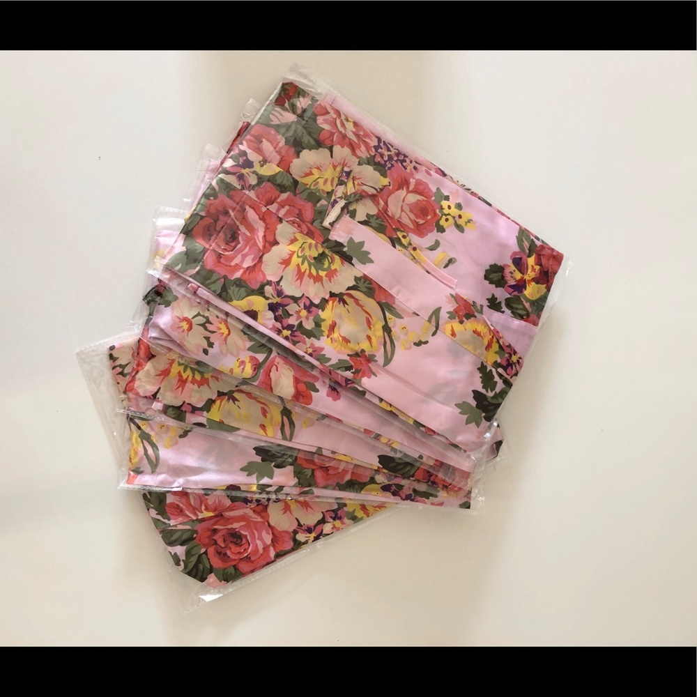 Pink Floral Silk Robes (priced for all 5 robes)